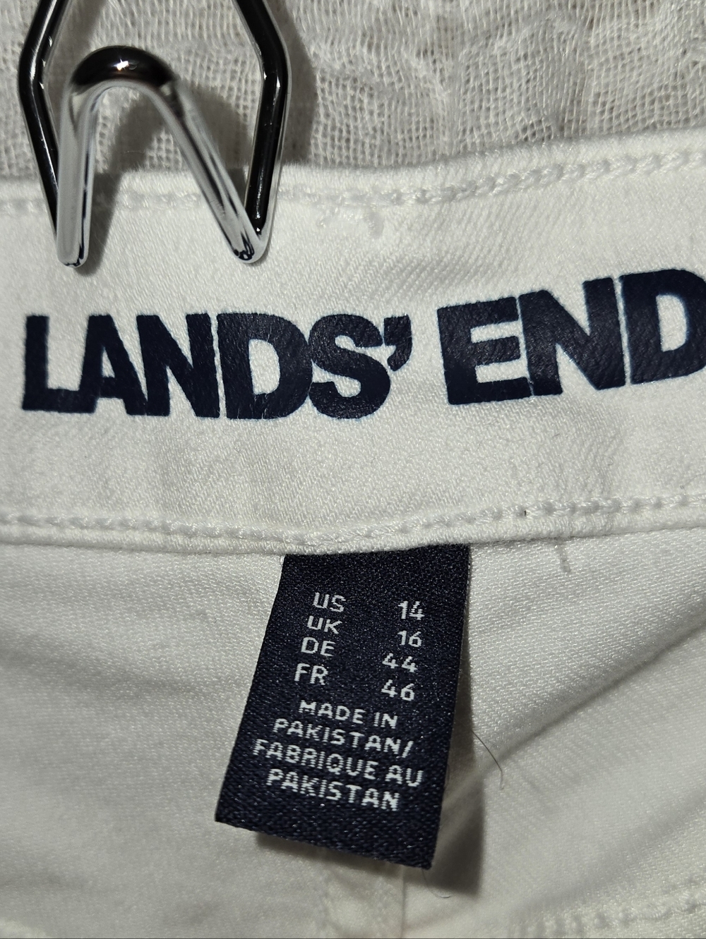 Lands End White Button-Front Straight Jeans - Picture 3 of 4